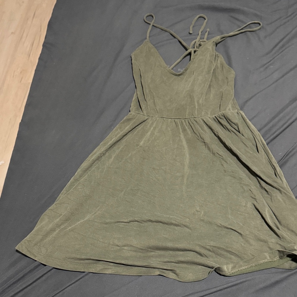 Olive Green Sleeveless Dress